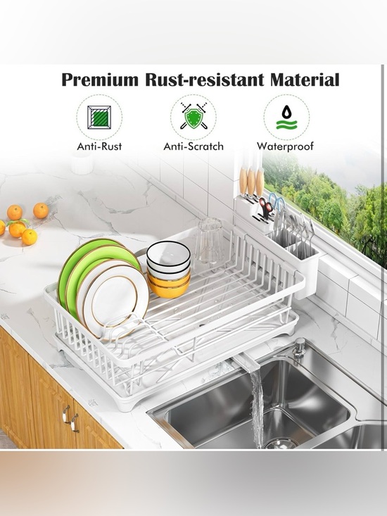 Dish Drying Rack - Space-Saving Small Dish Rack for Kitchen Counter - Picture 3 of 7